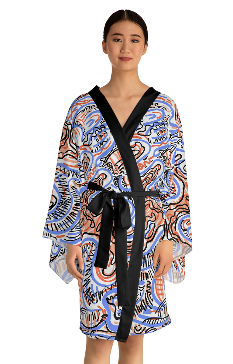 Graffiti Water Kimono Robe