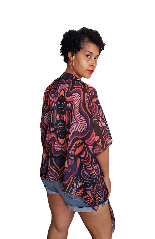 The Eye Draped Kimono Quarter BackView