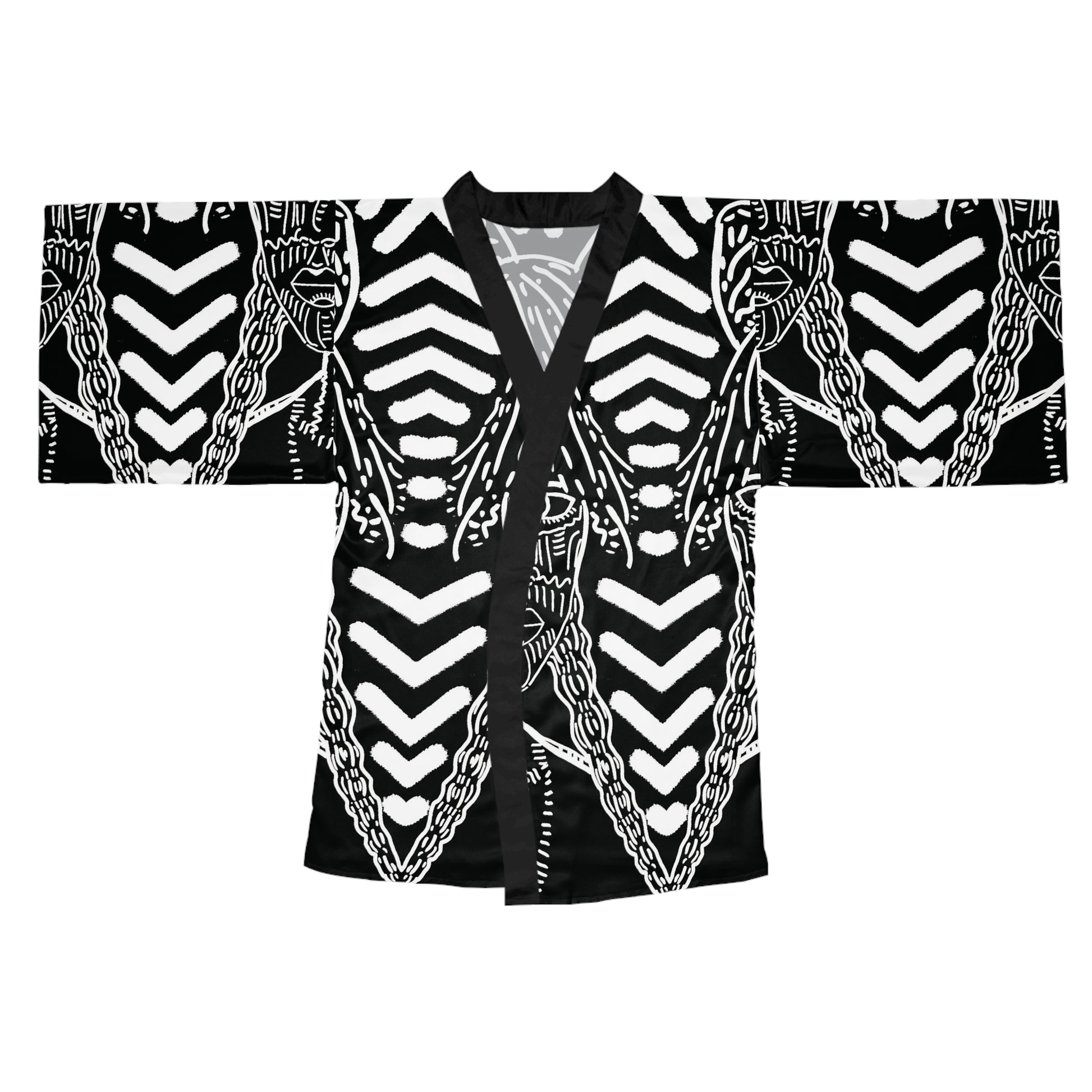 Wednesday Addams Kimono Robe Back Flat Robe View Front