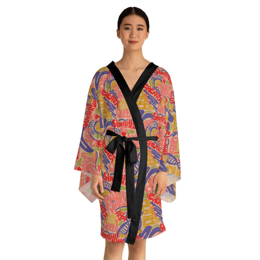I'm A Woman Multi Taupe Kimono Robe