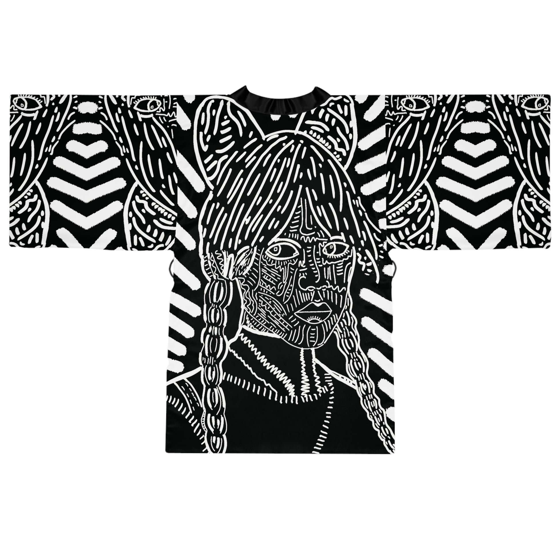 Wednesday Addams Kimono Robe Back Flat Robe View Back