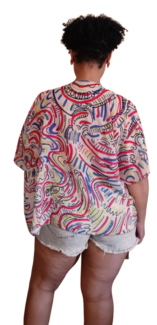 Graffiti Summer Draped Kimono Robe