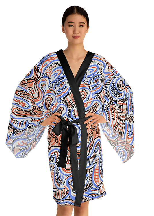 Graffiti Water Kimono Robe