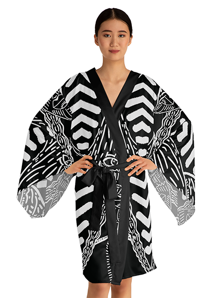 Wednesday Addams Kimono Robe Front